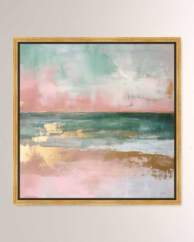 "Oceans Glint on Gold" Framed Giclee on Canvas